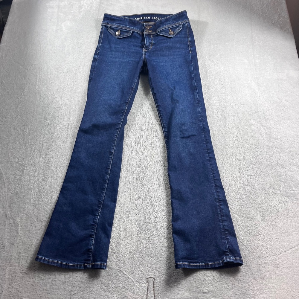American Eagle Kick Boot Jeans Womens 4 Dark Wash Next Level Stretch Bootcut